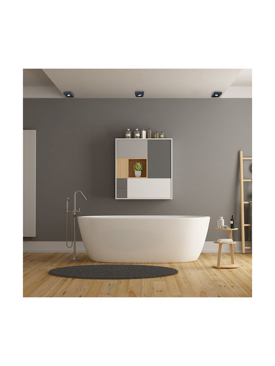 Eko Light Square Metallic Recessed Spot with Socket GU10 Black 1pcs