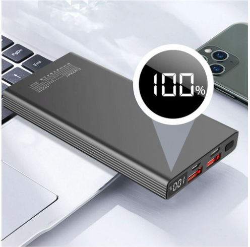 Earldom ET-PD21 Power Bank 10000mAh 20W mit 2 USB-A Ausgangsanschlüsse und USB-C Ausgangsanschluss Schwarz