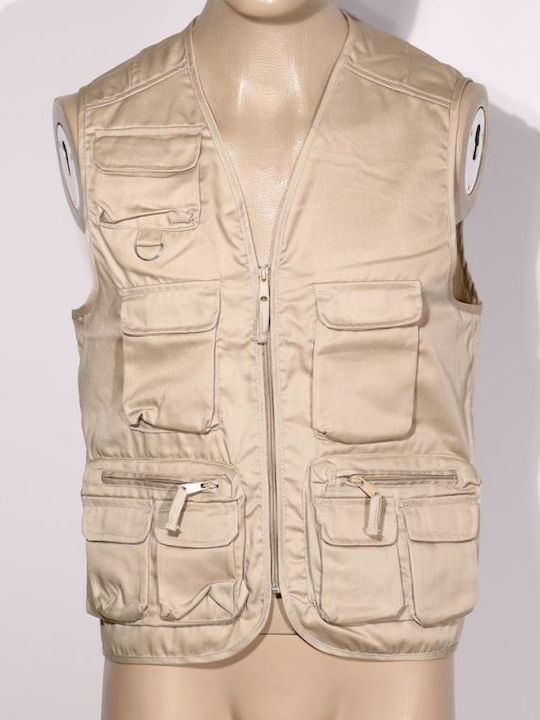 Fageo Men's Safety Vest Beige