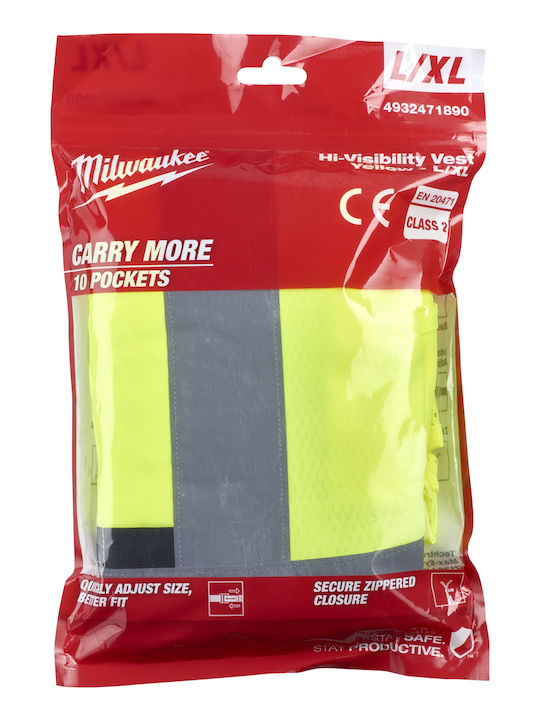 Milwaukee Men's Safety Vest with Reflective Film Yellow