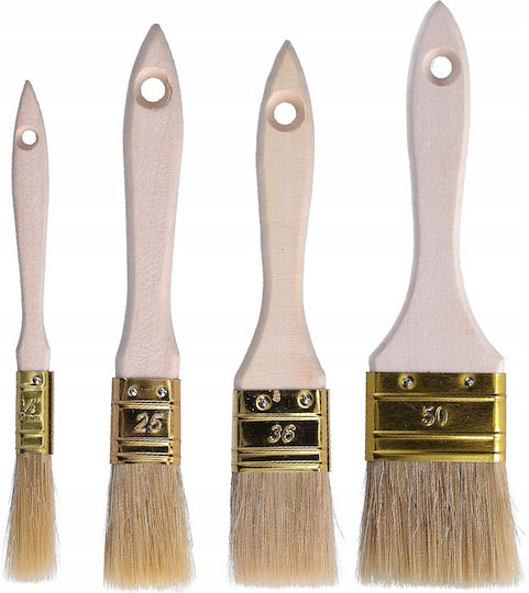 Set de Pensule Plate 20 Bucăți 15 25 36 50 Mm Păr Natural
