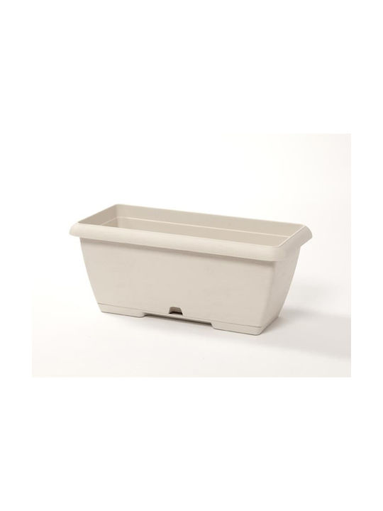 Plastecnic Terrae Blumenkasten Kunststoff Weiß 60x16.7cm.
