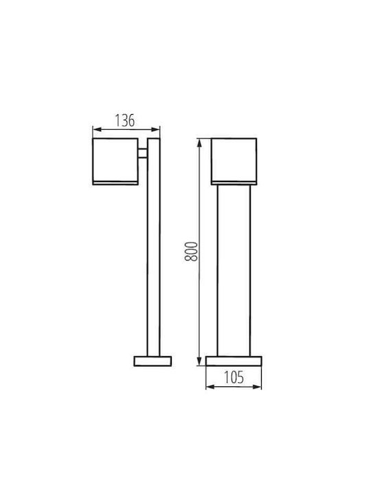 Kanlux Außenstehlampe für Außenbereich 35W IP44 für GU10 Lampensockel Grau