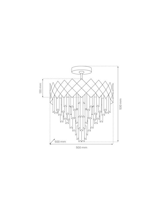 Eko Light CARISMA Πολυέλαιος 9xE14 Ασημί 2186
