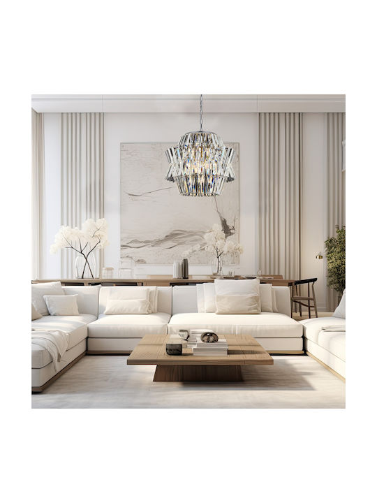 Eko Light Candelabru cu Cristale Argintiu 2401