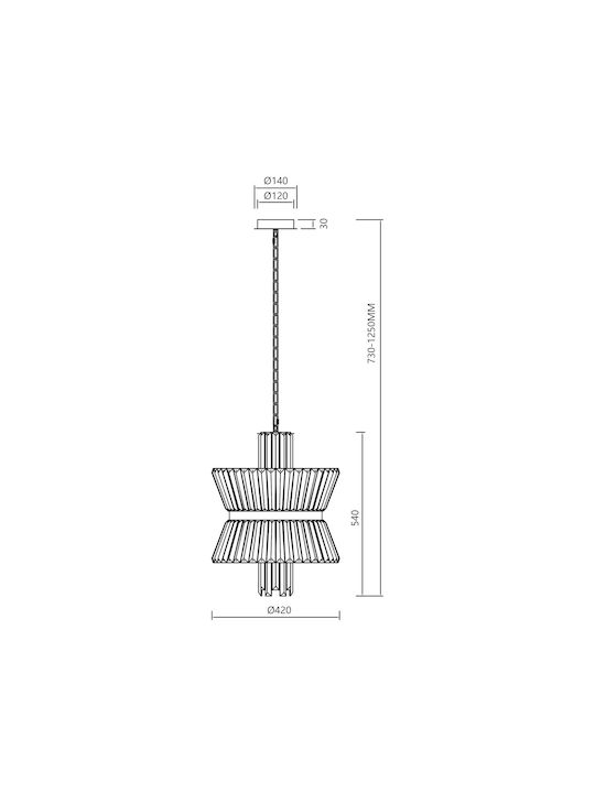 Eko Light Aurelia Πολυέλαιος 8xE14 Διάφανος 2352