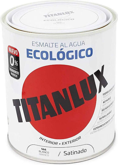 Titanlux Ριπολίνη Οικολογική Νερού 0.75lt Λευκό Satin 566 Σατινέ