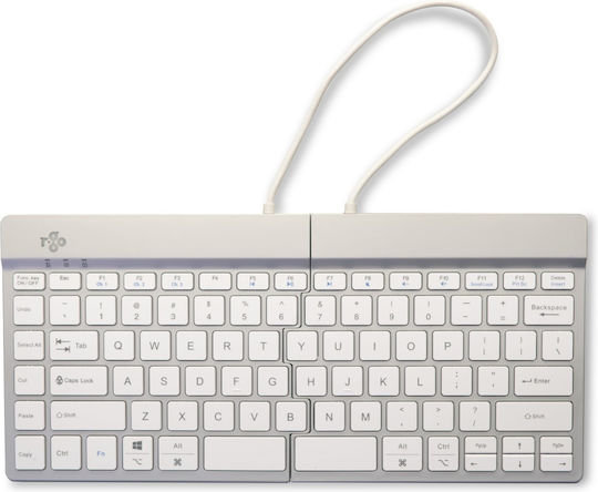 R-Go Tools Split Fără fir Bluetooth Doar tastatura Engleză Internațională Alb