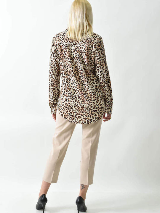 Μακρυμάνικο Γυναικείο Πουκάμισο Animal Print
