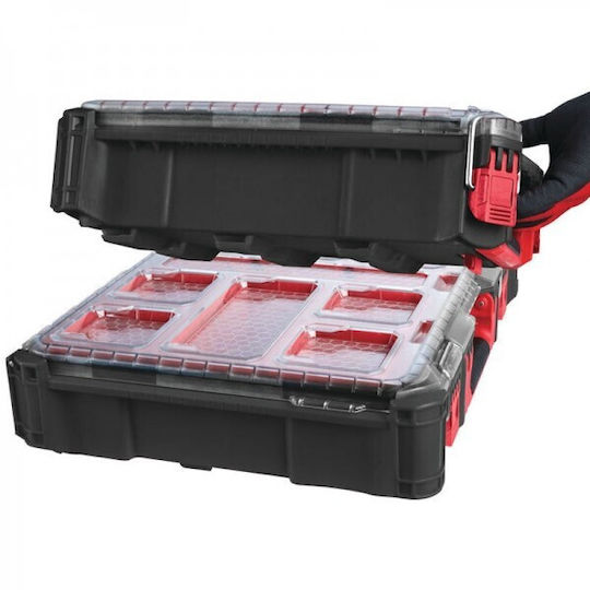 Milwaukee Packout Tool Compartment Organiser 10 Slot with Removable Box Black 50x38x11.7cm