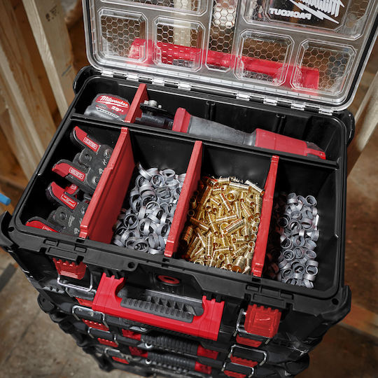 Milwaukee Packout Tool Compartment Organiser Adjustable Black 50.7x38.6x17cm