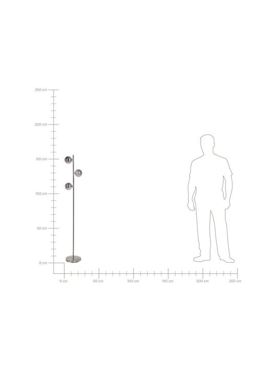 Beliani Floor Lamp Silver