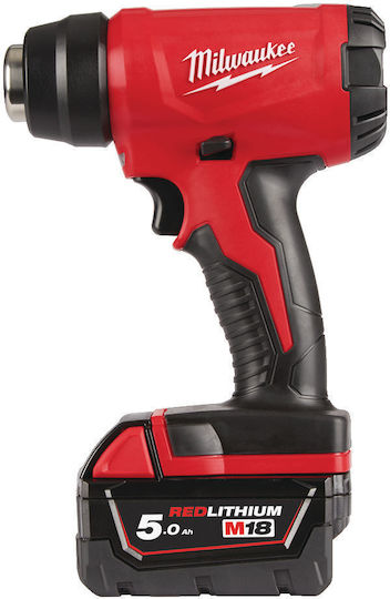 Milwaukee M18 BHG-502C Heißluftpistole 2x5Ah mit maximaler Temperatur von 470°C