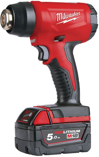 Milwaukee M18 BHG-502C Heißluftpistole 2x5Ah mit maximaler Temperatur von 470°C