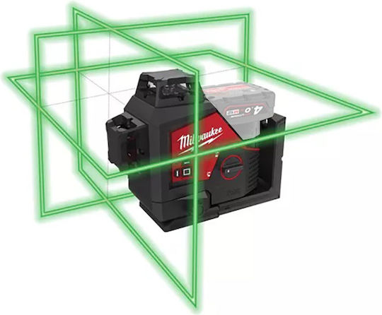 Milwaukee M12 3PL-0C Αυτορυθμιζόμενο Περιστροφικό Αλφάδι Laser Πράσινης Δέσμης με Εύρος Εργασίας 38m