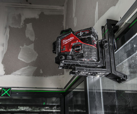 Milwaukee M12 3PL-0C Αυτορυθμιζόμενο Περιστροφικό Αλφάδι Laser Πράσινης Δέσμης με Εύρος Εργασίας 38m
