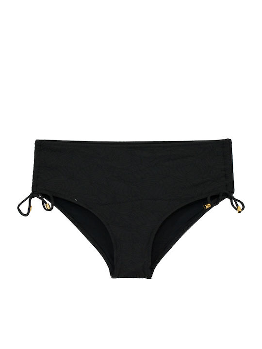 Plus Size Γυναικείο Ανάγλυφο Μαγιό Bikini Μπανέλα Μαύρο