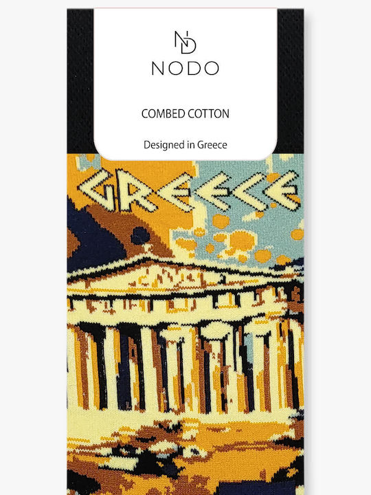 Șosete din bumbac cu design Grecia Parthenon Nodo