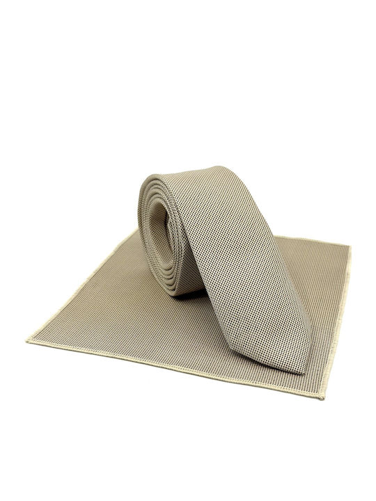 Legend Accessories Herren Krawatten Set Gedruckt in Beige Farbe