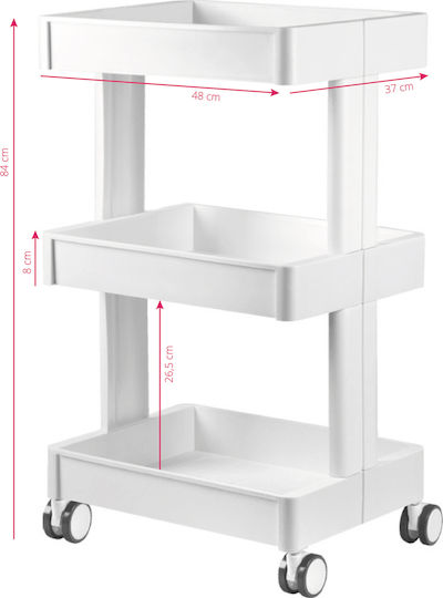Activeshop Hair Salon Maintenance Cart with 3 Drawers 25x37x49cm