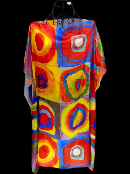 Cc24 Women's Poncho Dress Yellow Red One Size Intl