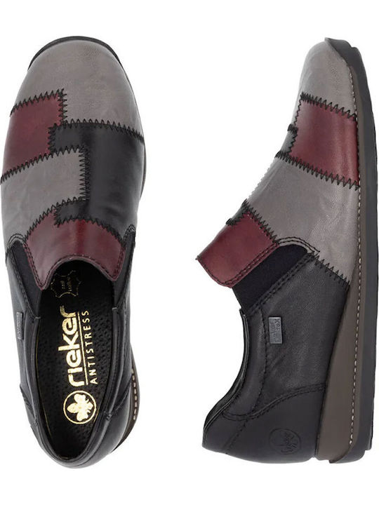 Ανατομικά Γυναικεία Slip-On Δερμάτινα Μαύρα