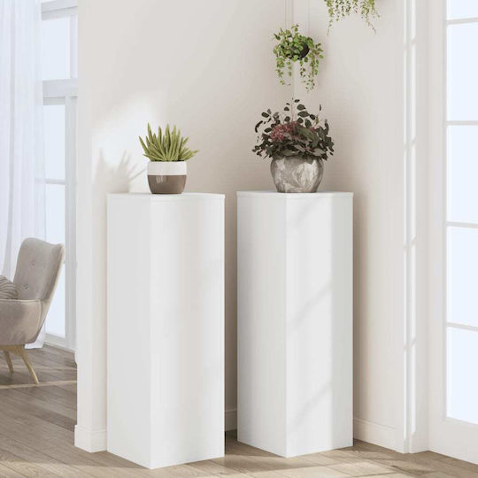 vidaXL Ανθοστήλες Ξύλινες Λευκά 33x33x100εκ. 2τμχ