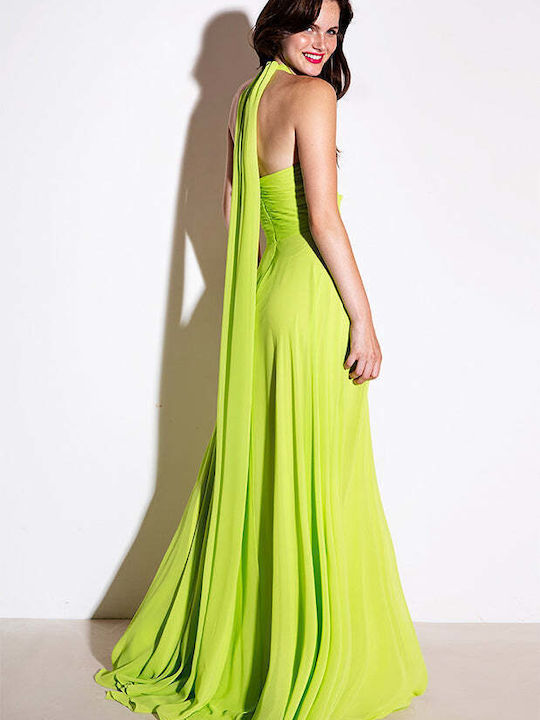 Maxi Βραδινό Φόρεμα Lime