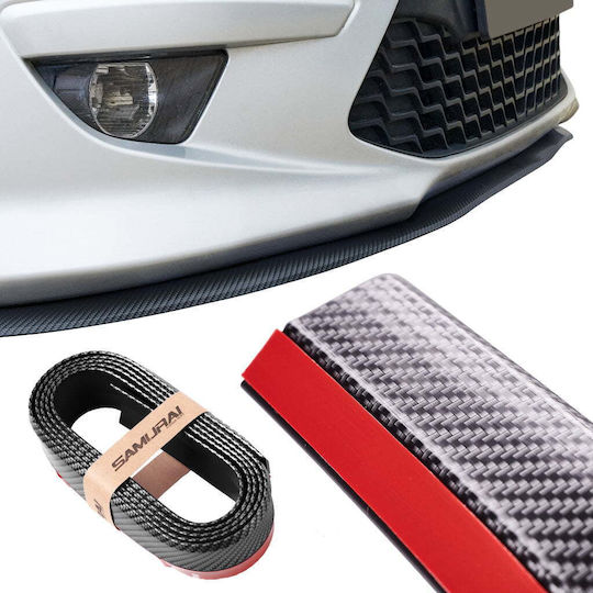 Spoiler Protection Front Rear Bumper Extension In Rubber Carbon Black Color