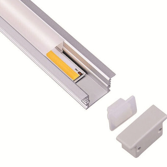 Eurolamp Вграден Алуминиев Профил за LED Лента 200x1.8x1.3см.