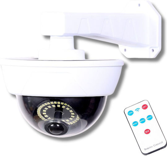 Factory Solar Dummy Surveillance Dome Camera with LED Lighting White