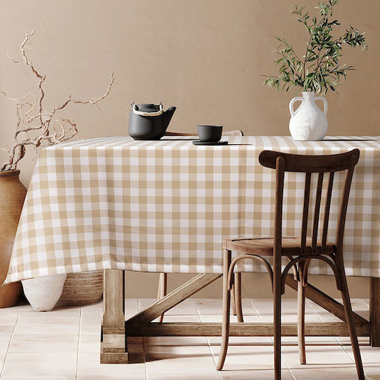 Beauty Home Tischdecke E8033-Beige Karos Beige 145x180cm