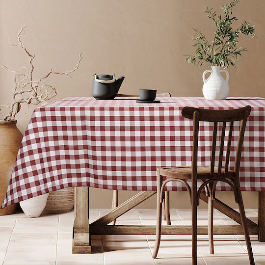 Beauty Home Tablecloth E8033-Red Checked Red 145x180cm