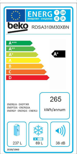 Beko 306лт В175xШ59.5xД59.2см. Бежов RDSA310M30XBΝ
