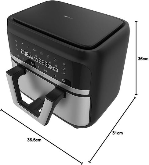 Cecotec Cec-100149 Air Fryer with Double Detachable Bucket 9lt Silver