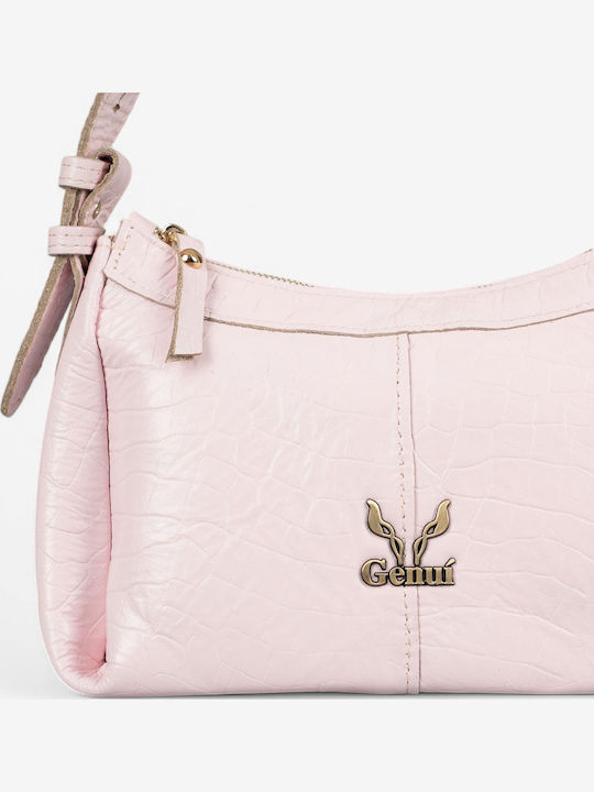 Pink Leather Women's Hobo Bag
