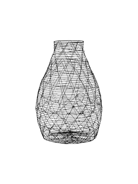 ArteLibre Vază Decorativă Metalic Negru 17x17x26cm 1buc