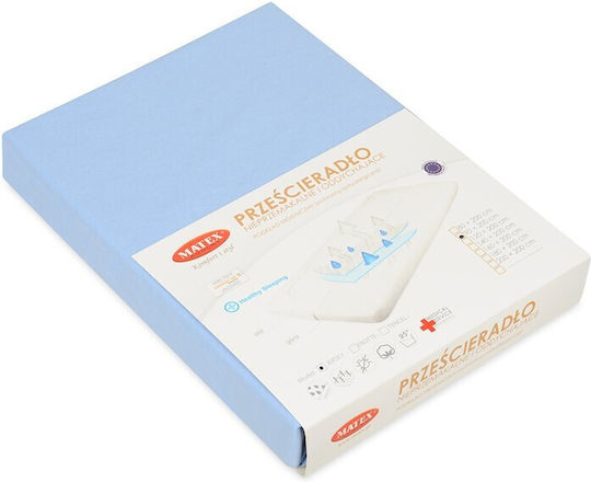 Matex Waterproof Single Mattress Cover with Fitted Light Blue 90x200+20cm