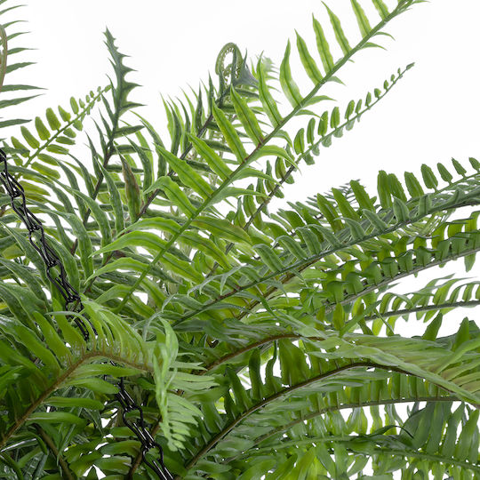 Globostar Artificial Garden Fern Hanging Plant 20624 Τεχνητό Κρεμαστό Διακοσμητικό Φυτό Φτέρης Y45cm