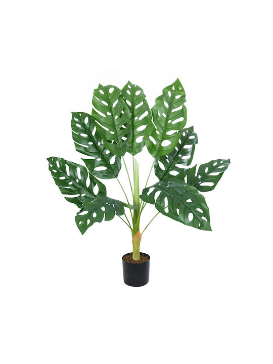 Globostar Artificial Garden Monstera Plant 20937 Διακοσμητικό Φυτό Μονστέρα Φ90 X Υ80cm