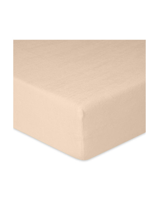 Matex Бебешки Чаршаф За Количка Памук с ластик Бежов 70x140бр