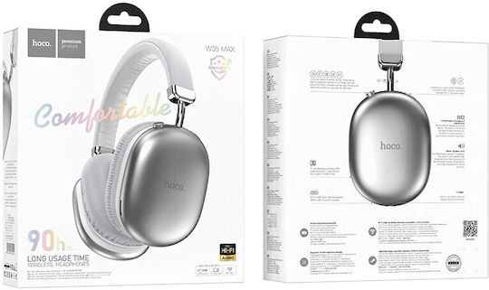 W35 Fără fir Bluetooth Over Ear Căști cu 45 ore de Funcționare Argintii
