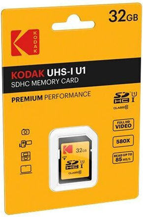 Kodak SDHC 32GB U1 UHS-I 85MB/s με αντάπτορα