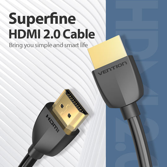 Vention HDMI 2.0 Premium High Speed 4K 60Hz HDR Cable HDMI male - HDMI male 0.5m Μαύρο