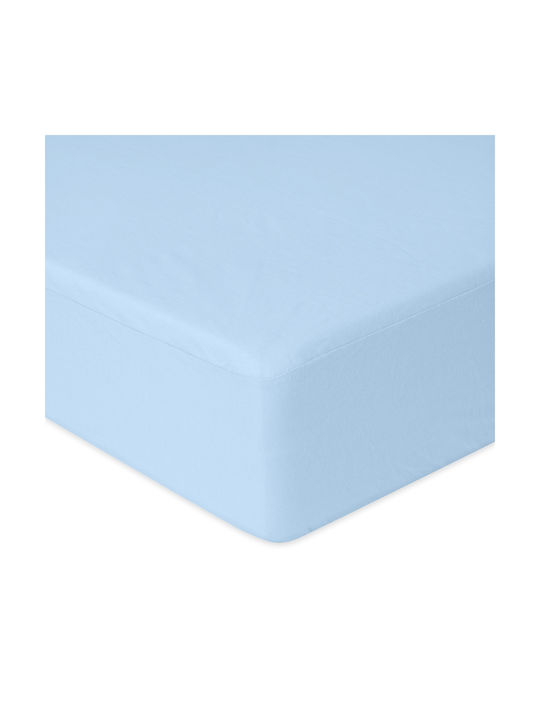 Matex Baby Sheet Crib Flannel Fitted Light Blue 80x160cm