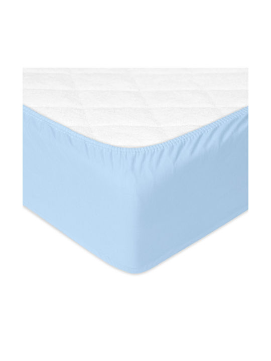 Matex Baby Sheet Crib Flannel Fitted Light Blue 80x160cm