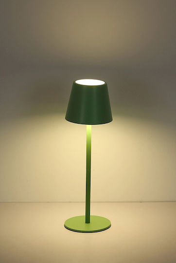 Globo Lighting Metal Table Lamp with Green Shade and Base
