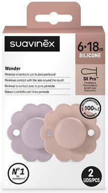 Suavinex Schnuller Silikon Lavendel/Pastelllila für 6-18 Monate 2Stück