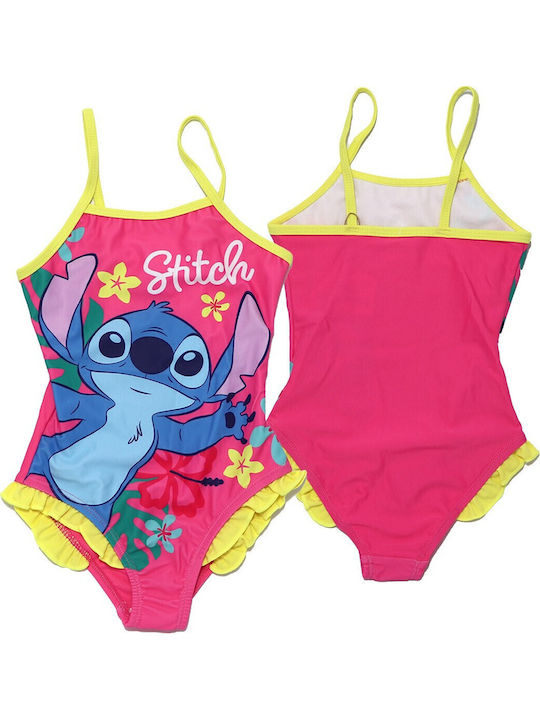 Disney Lilo & Stitch Παιδικό Μαγιό Ολόσωμο Ροζ