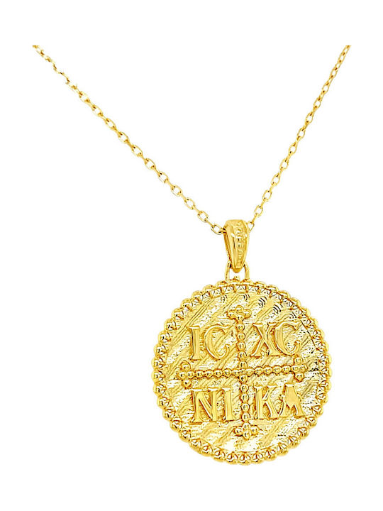 Xryseio Pendant Kids Talisman Double Sided made of Gold 9K FL1190